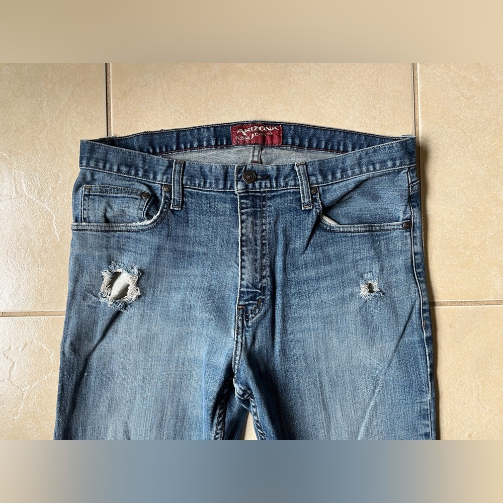 Vintage Arizona Men’s Jeans Bootcut Flare Denim Size 34x30 Mid Wash - Picture 2 of 15